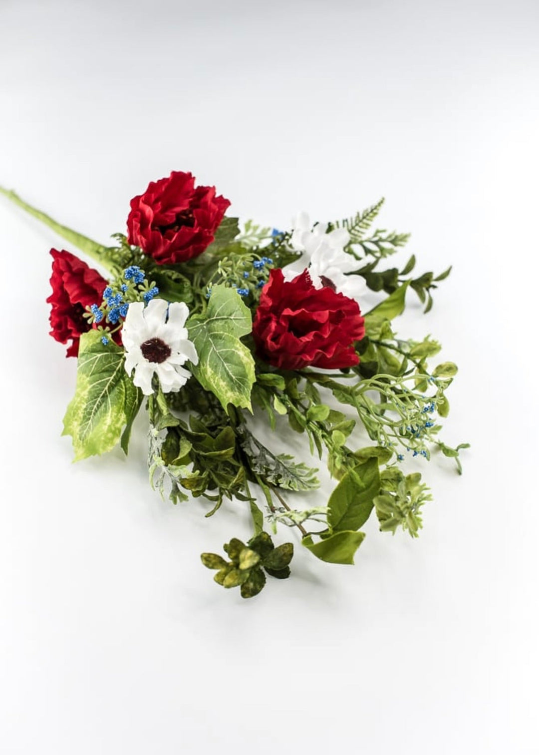 Patriotic Poppy with mixed greenery bush - Greenery Marketartificial flowers62959BU23