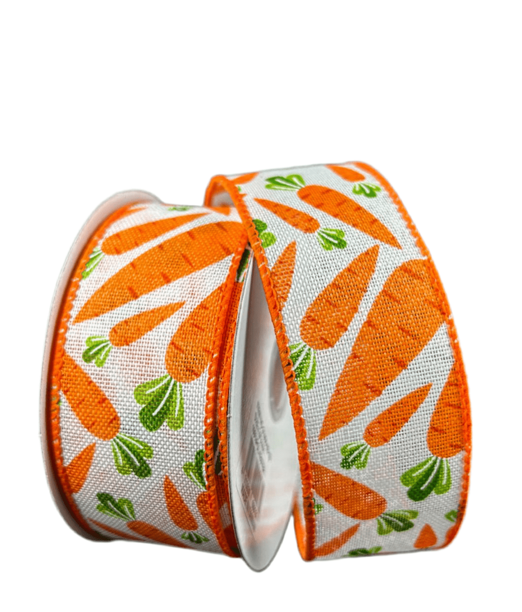 Patterned Carrot wired ribbon 1.5” - Greenery Market