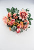 Peach coral dahlia mixed artificial flower bush - Greenery MarketArtificial Flora84298-PH