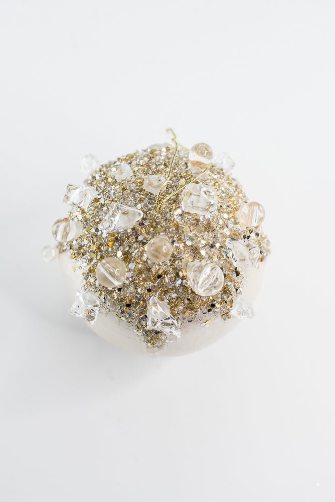 Pearl Crystal Bejeweled Ball - 5" - Greenery MarketFW361-63