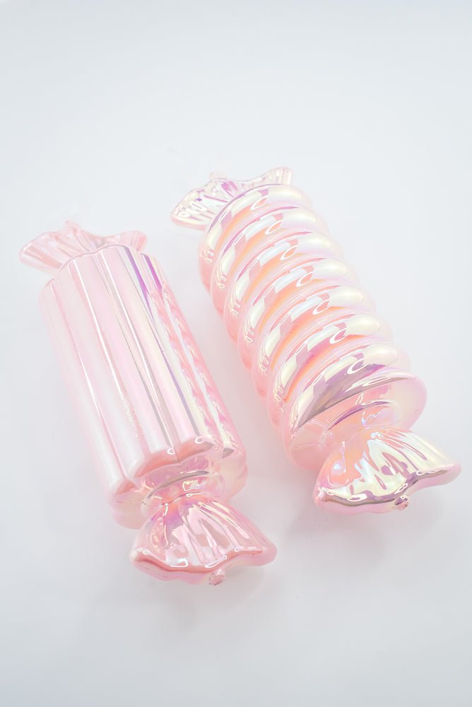 Pearl Pink & Iridescent Candy Ornament Set of 2 - 12" - Greenery MarketXM2213-PE/IR