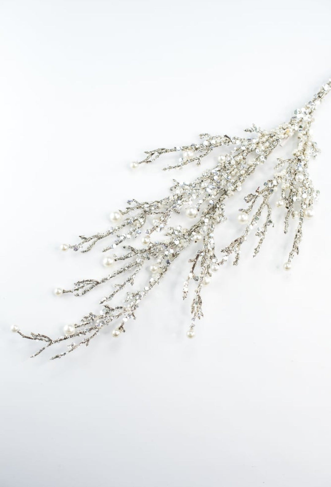 Pearl twig holiday spray - Greenery Market40097 - SILVER