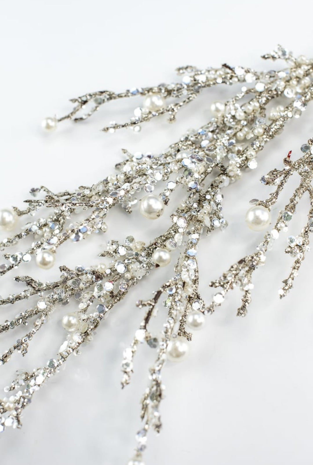 Pearl twig holiday spray - Greenery Market40097 - SILVER