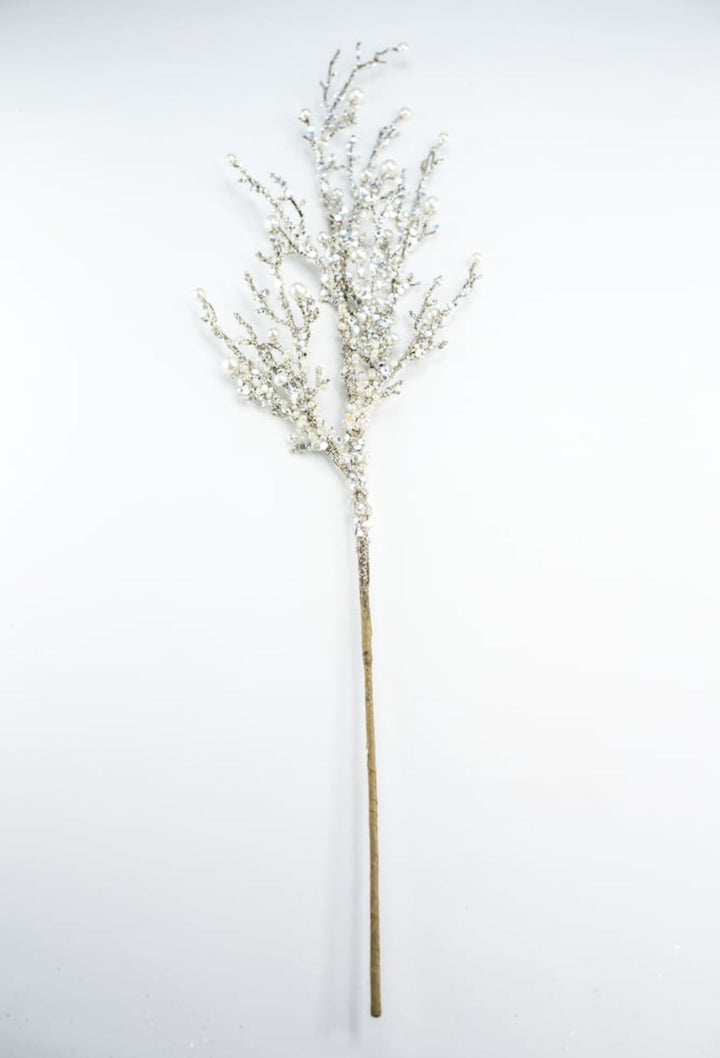 Pearl twig holiday spray - Greenery Market40097 - SILVER
