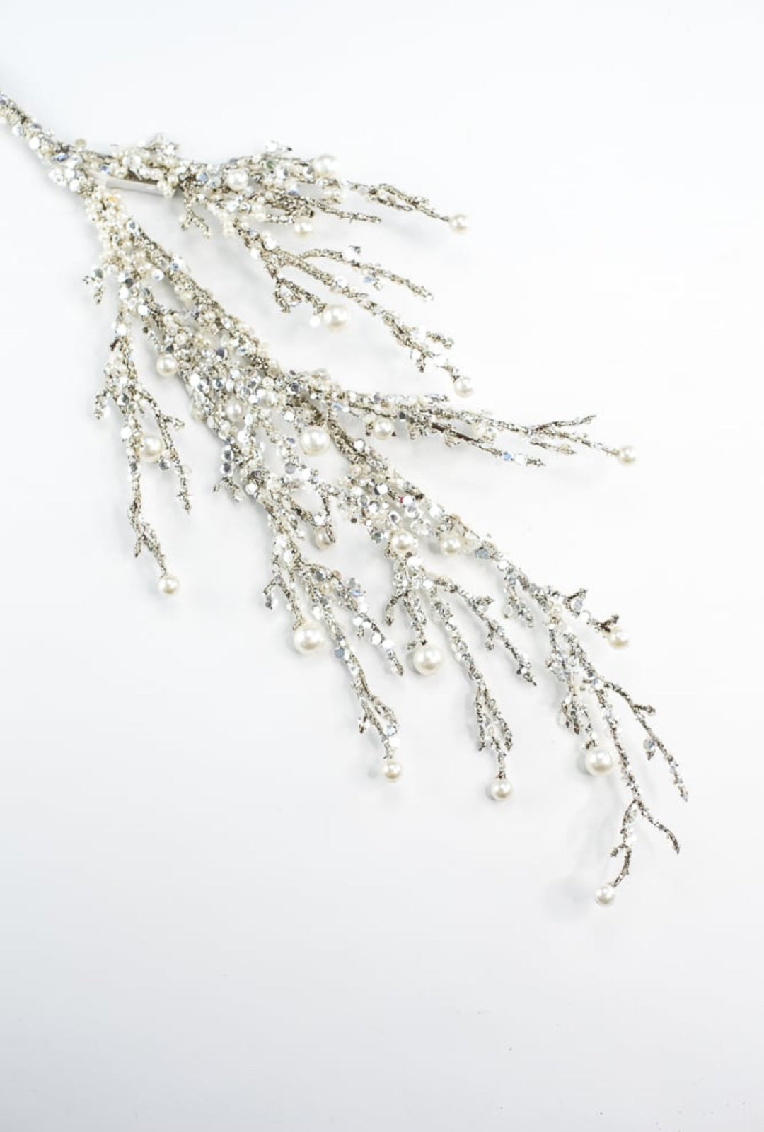 Pearl twig holiday spray - Greenery Market40097 - SILVER