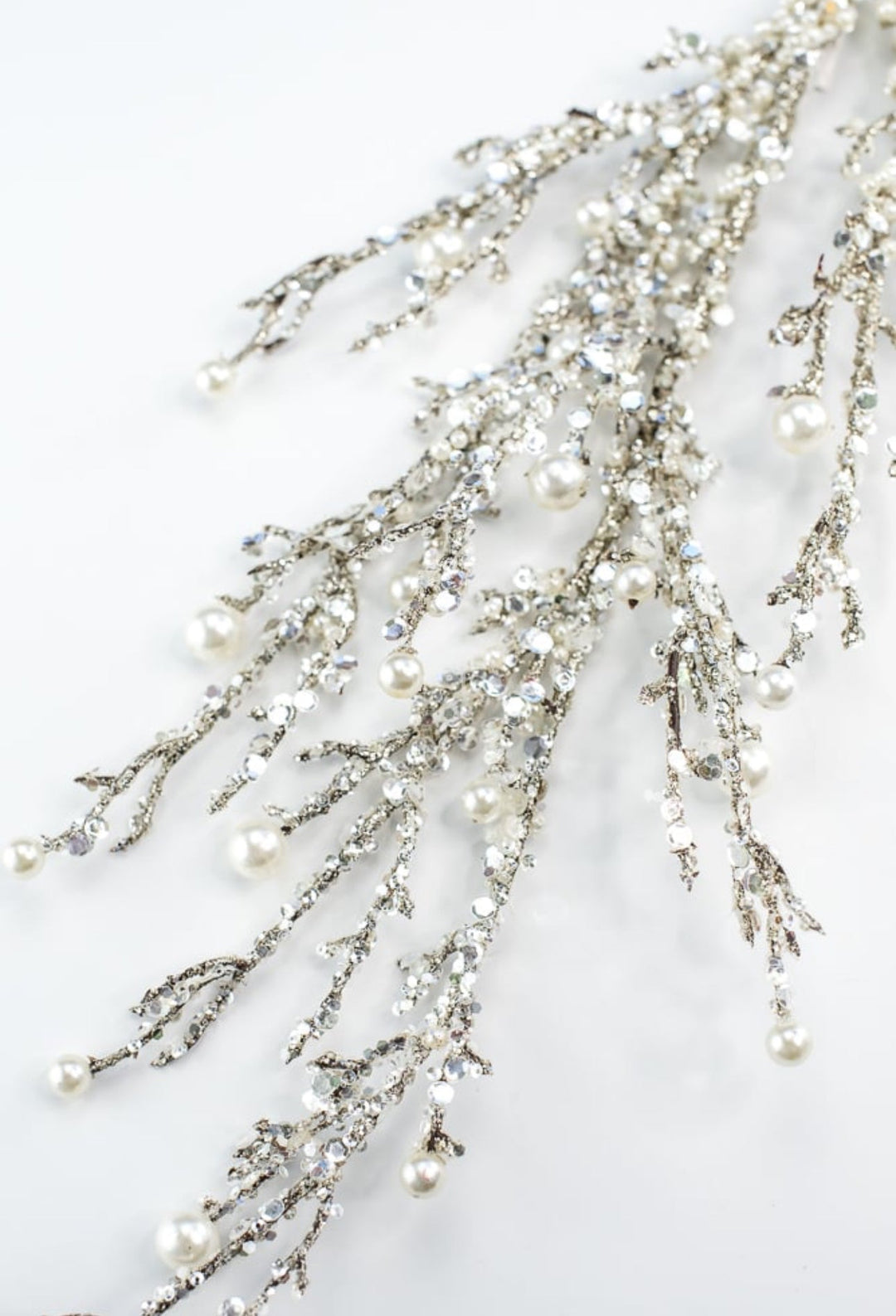 Pearl twig holiday spray - Greenery Market40097 - SILVER