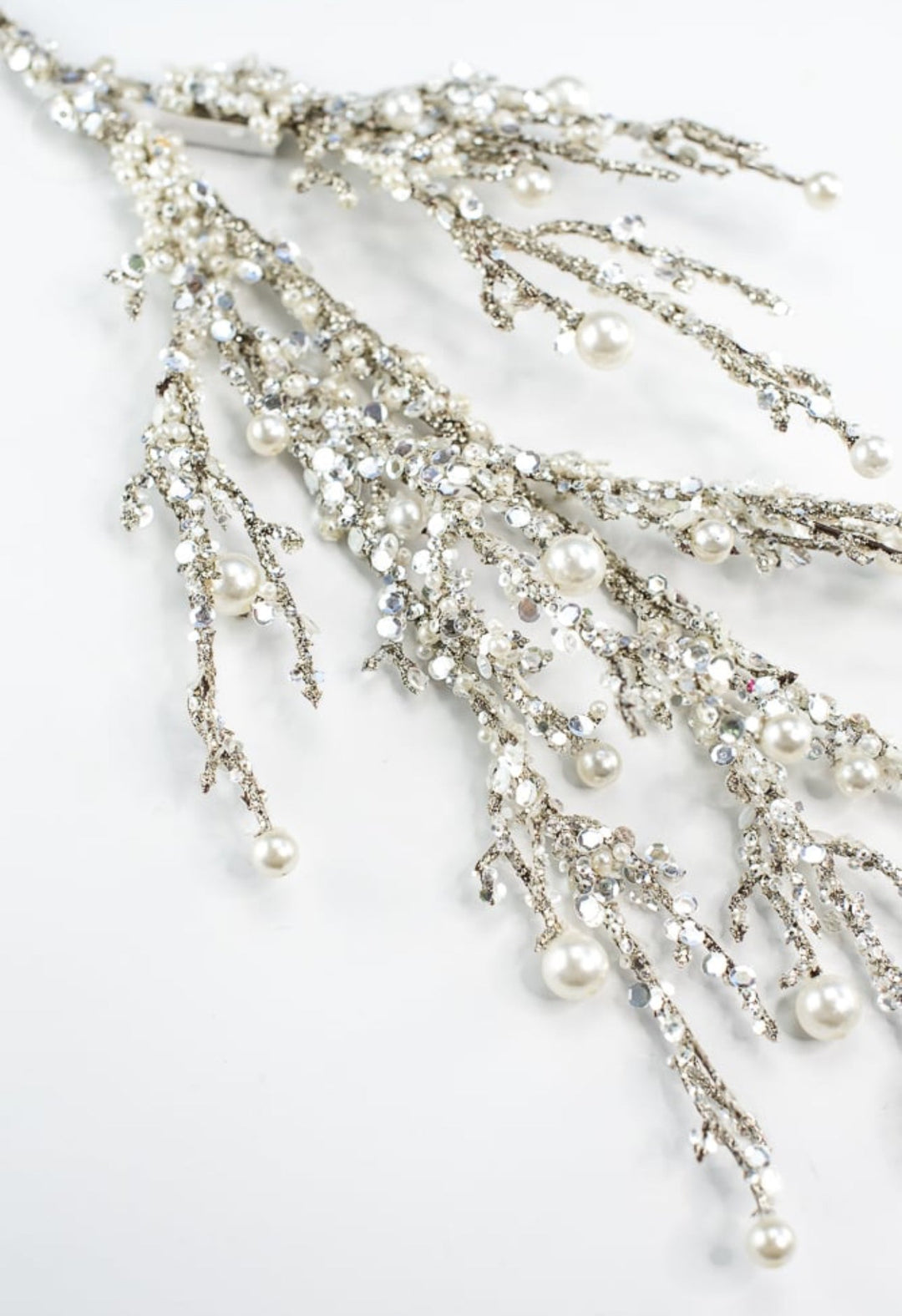 Pearl twig holiday spray - Greenery Market40097 - SILVER