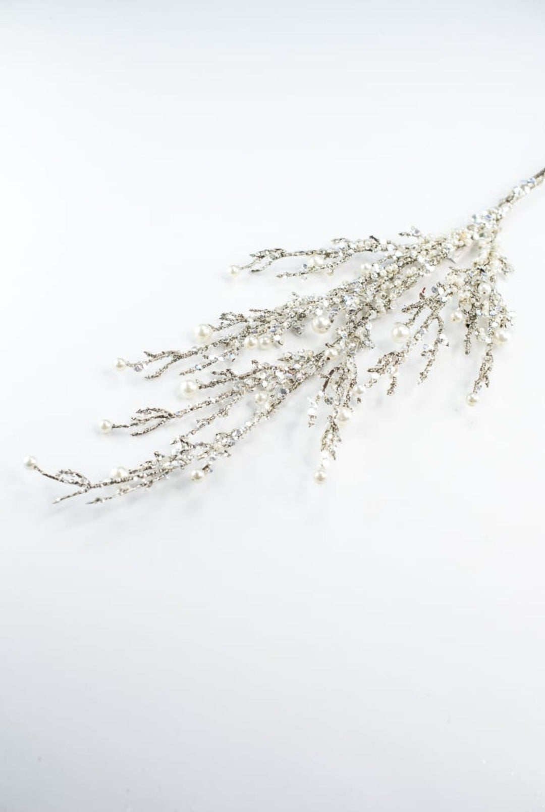 Pearl twig holiday spray - Greenery Market40097 - SILVER