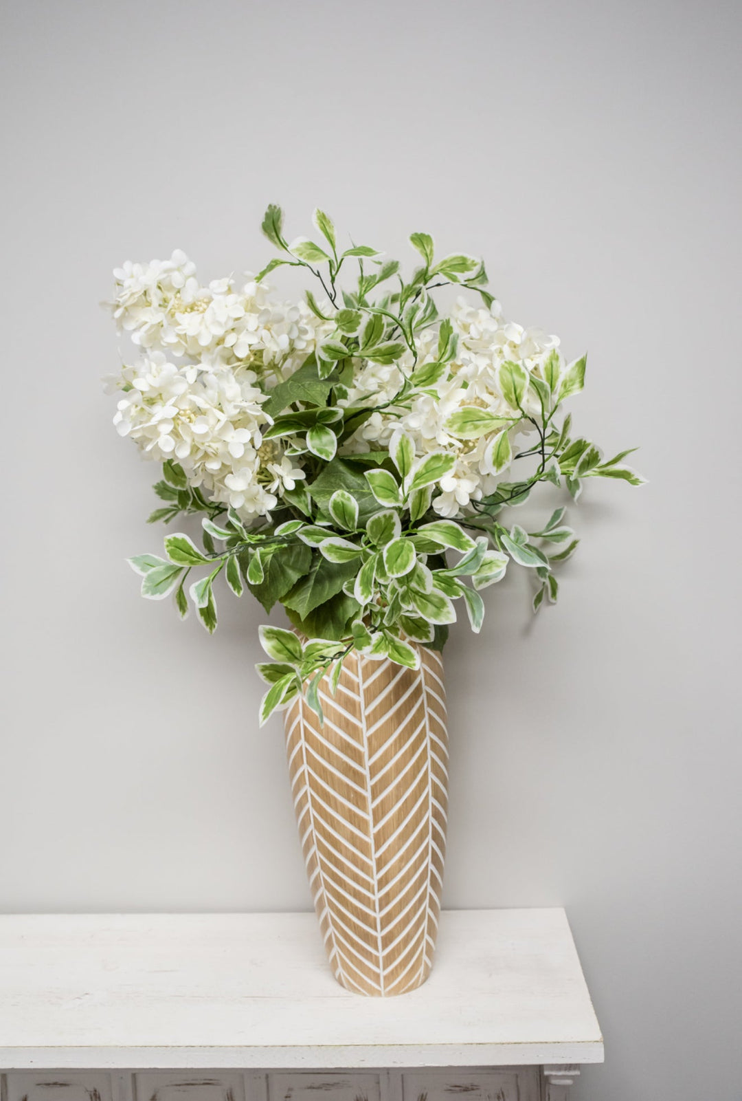 Peegee hydrangea stem - white - real touch - Greenery Market6466 - W