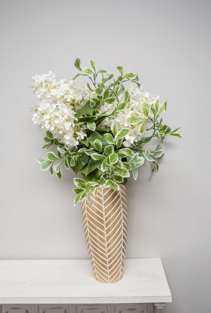 Peegee hydrangea stem - white - real touch - Greenery Market6466 - W