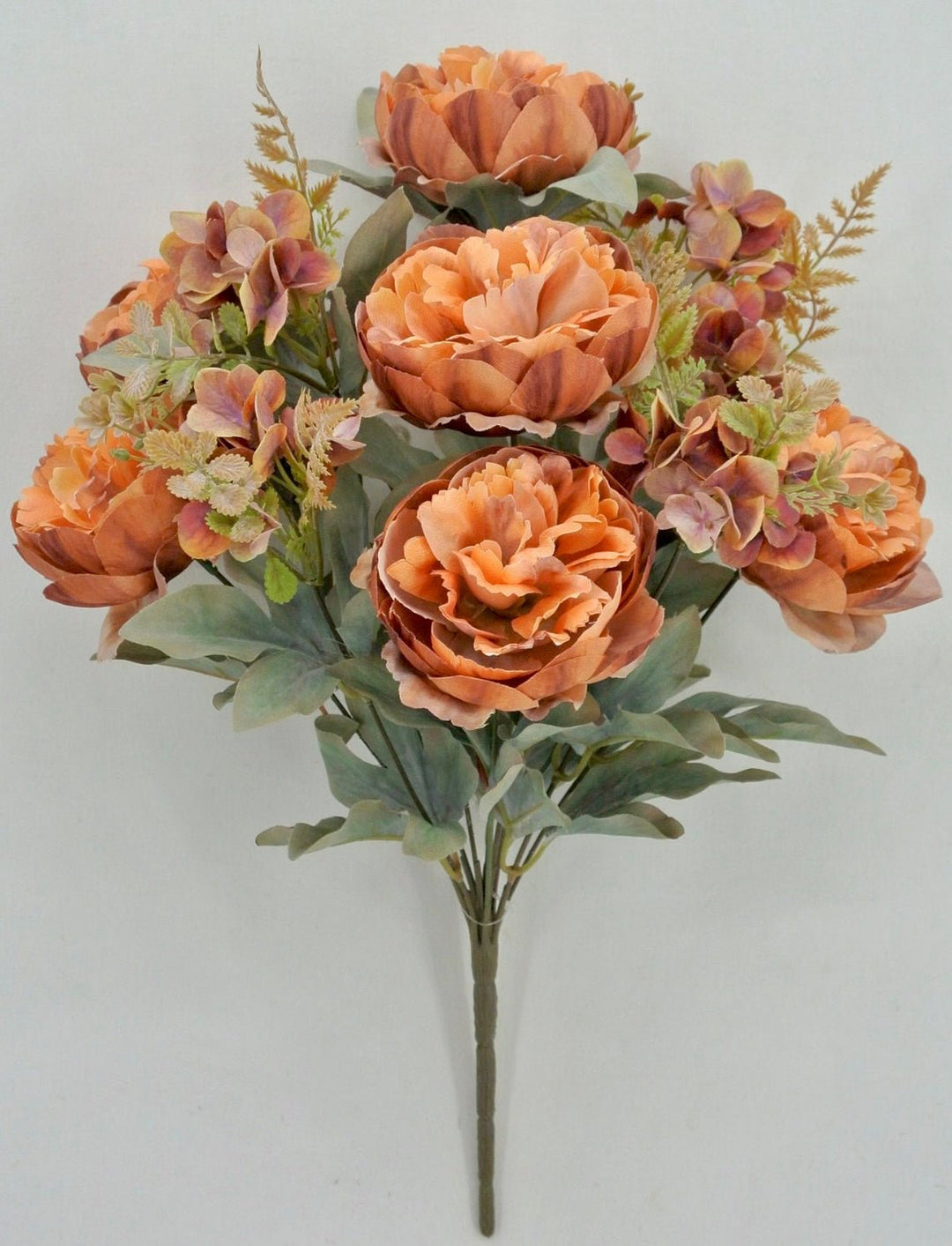 Peony and hydrangea mixed bush - brown rust - Greenery Market84567 - BRN