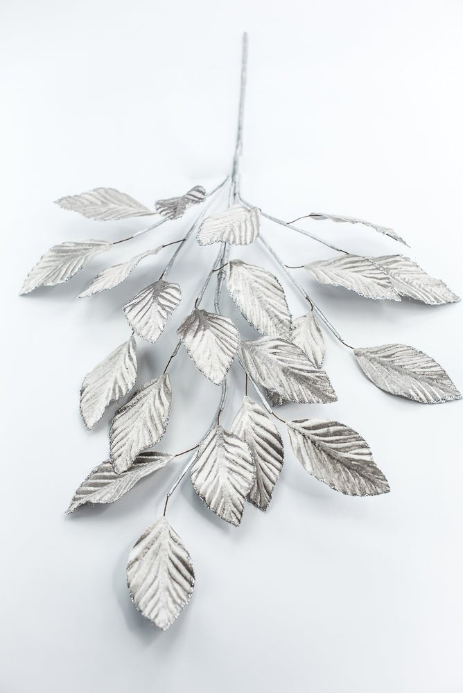 Pewter Matte Metallic Leaves Spray - Greenery Market86255PT