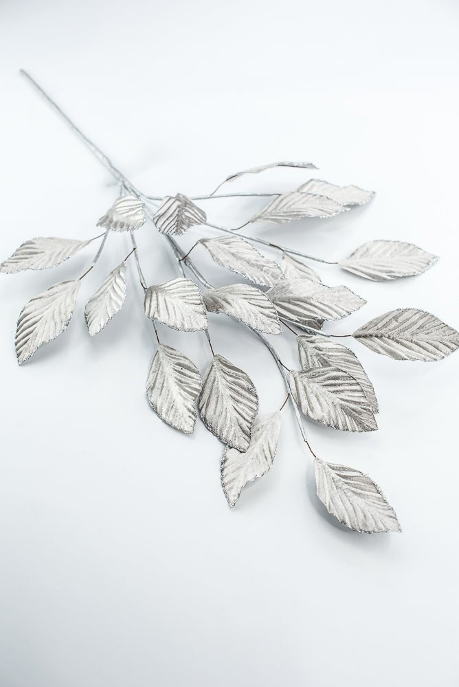 Pewter Matte Metallic Leaves Spray - Greenery Market86255PT