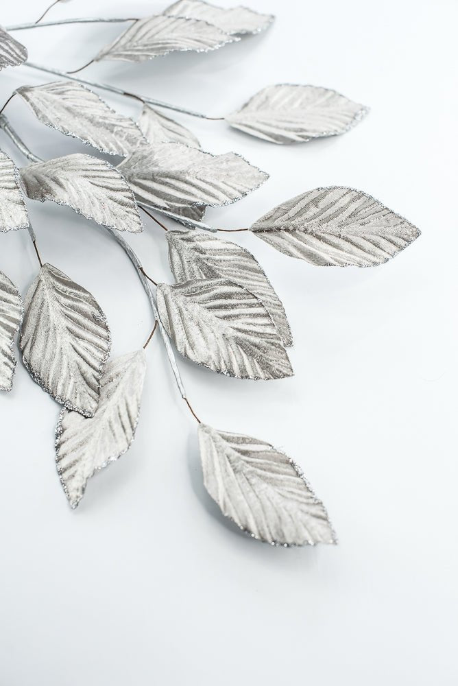 Pewter Matte Metallic Leaves Spray - Greenery Market86255PT