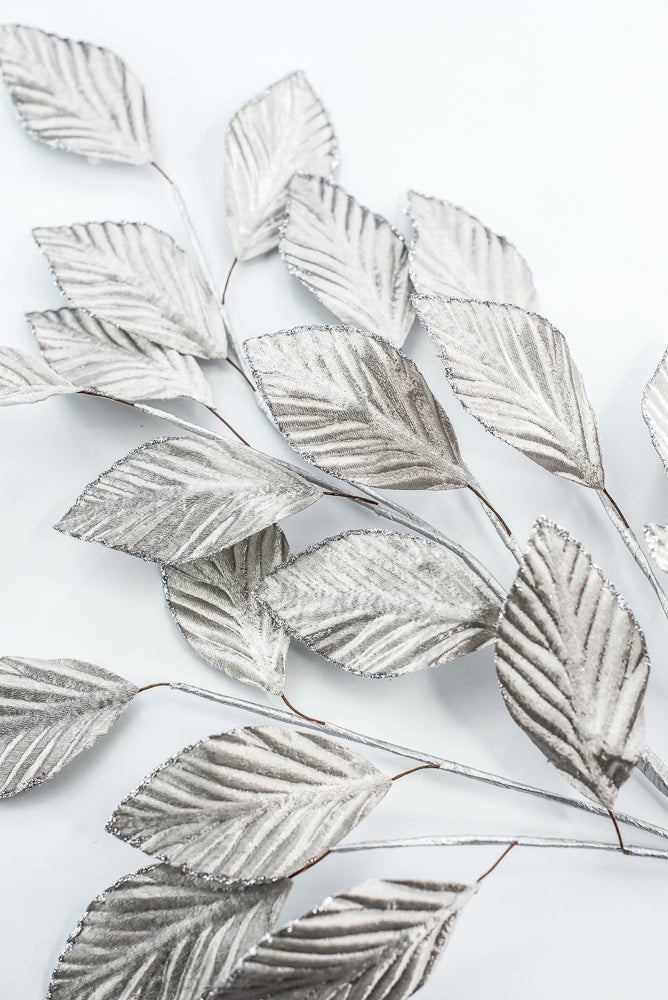 Pewter Matte Metallic Leaves Spray - Greenery Market86255PT