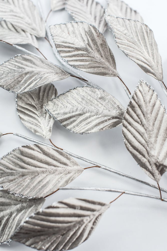 Pewter Matte Metallic Leaves Spray - Greenery Market86255PT