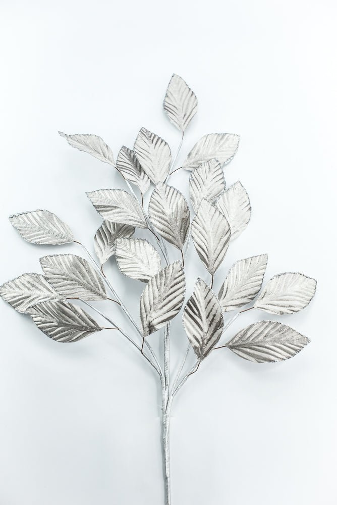 Pewter Matte Metallic Leaves Spray - Greenery Market86255PT