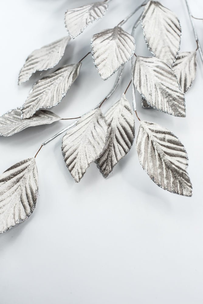 Pewter Matte Metallic Leaves Spray - Greenery Market86255PT