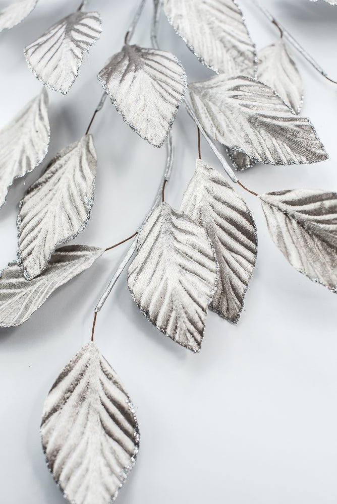 Pewter Matte Metallic Leaves Spray - Greenery Market86255PT