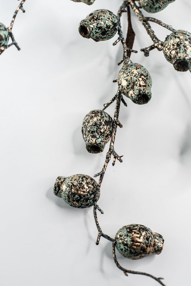 Pewter Metallic Berry Pod Spray - 28" - Greenery MarketXG1142PEW