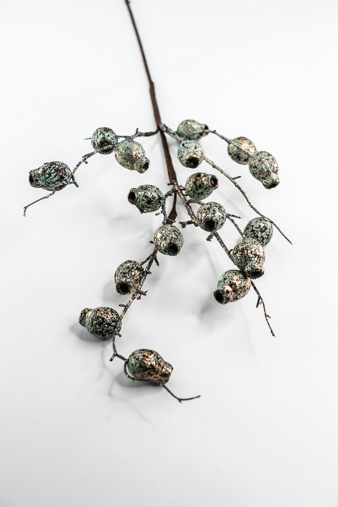 Pewter Metallic Berry Pod Spray - 28" - Greenery MarketXG1142PEW