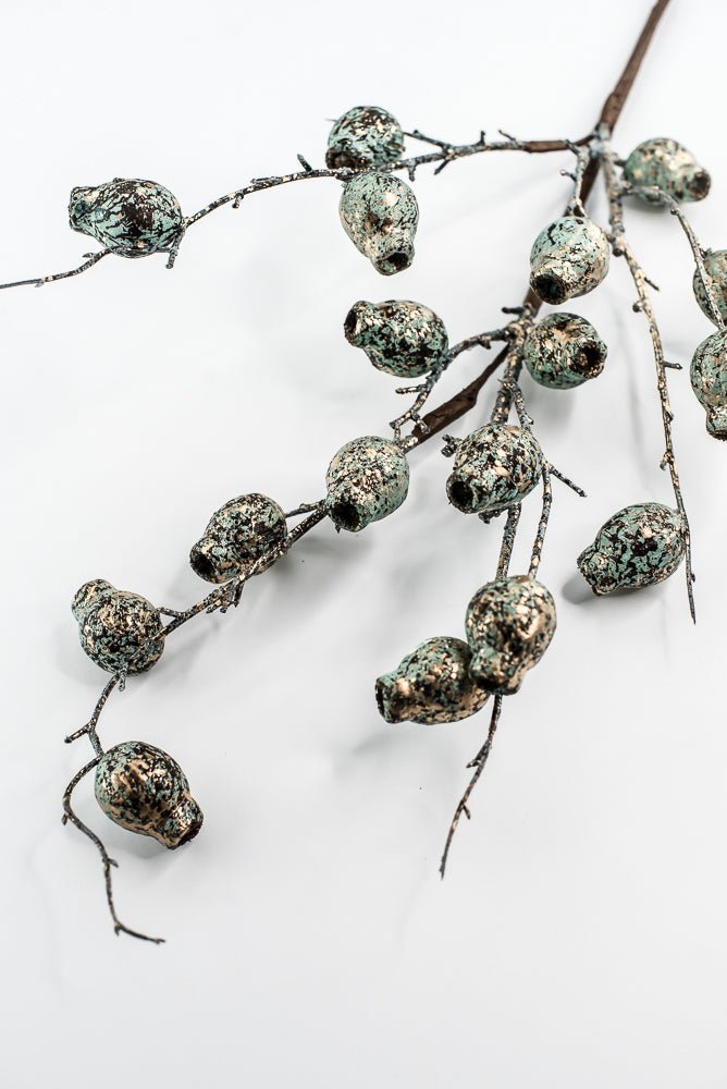 Pewter Metallic Berry Pod Spray - 28" - Greenery MarketXG1142PEW