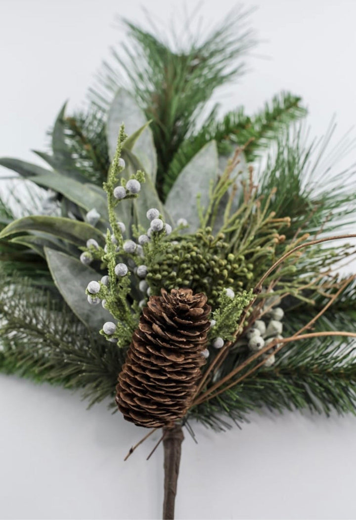 Pine and cedar spray with laurel leaves - Greenery MarketArtificial FloraXX8688