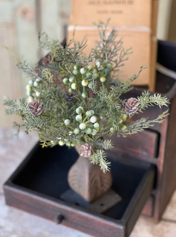 Pine, cypress, creamy berries, and cone bush - Greenery MarketXG7836