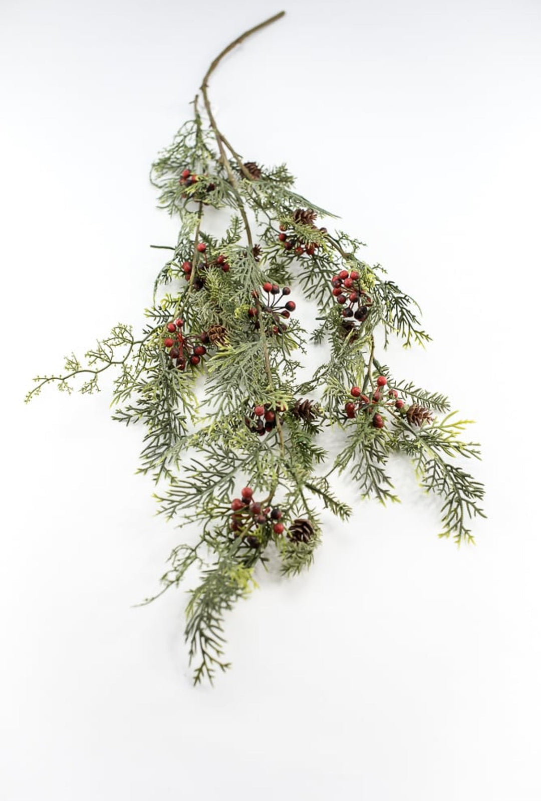 pine, cypress, red berries and cone hanging bush - Greenery MarketXG7826