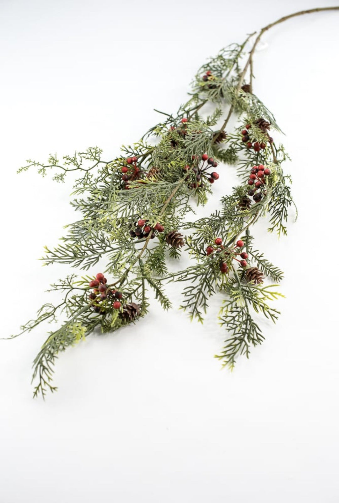 pine, cypress, red berries and cone hanging bush - Greenery MarketXG7826