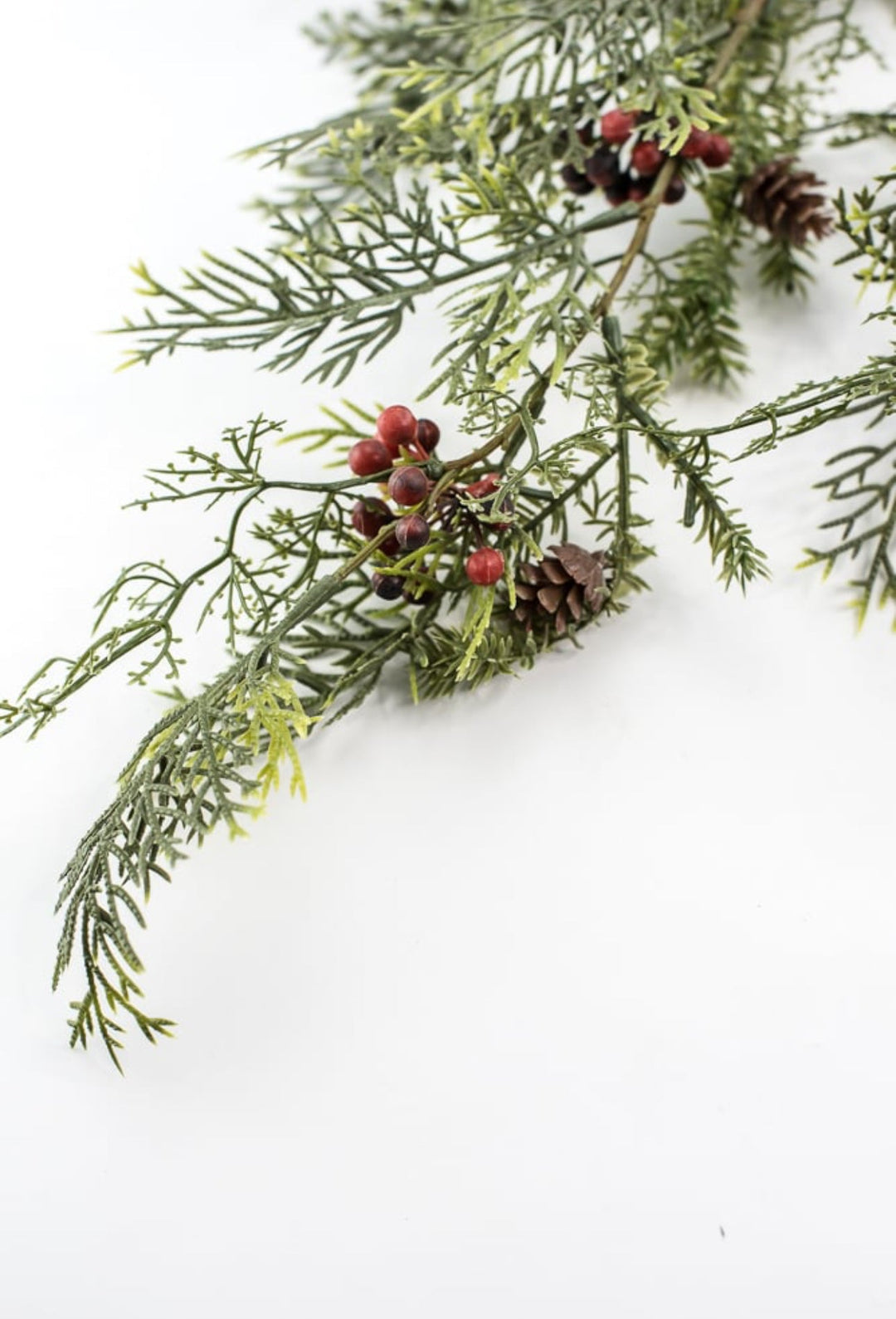 pine, cypress, red berries and cone hanging bush - Greenery MarketXG7826