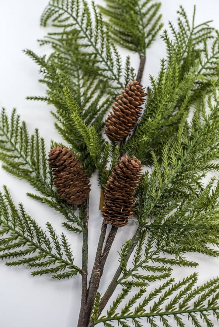 Pine spray with cones - soft touch - Greenery Market215982