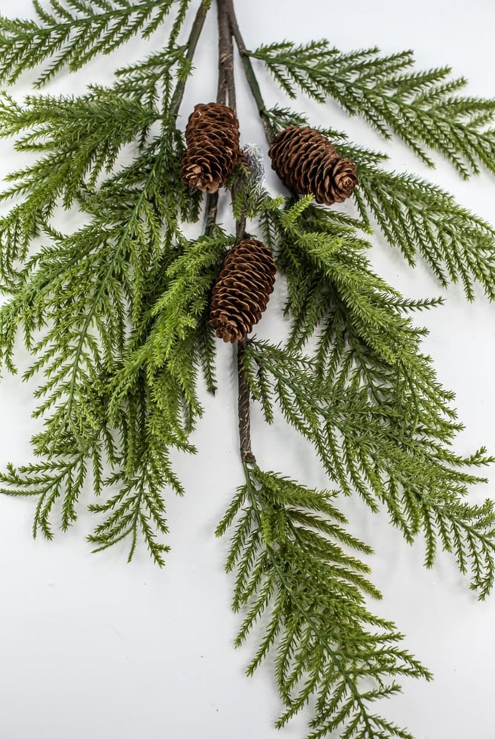 Pine spray with cones - soft touch - Greenery Market215982