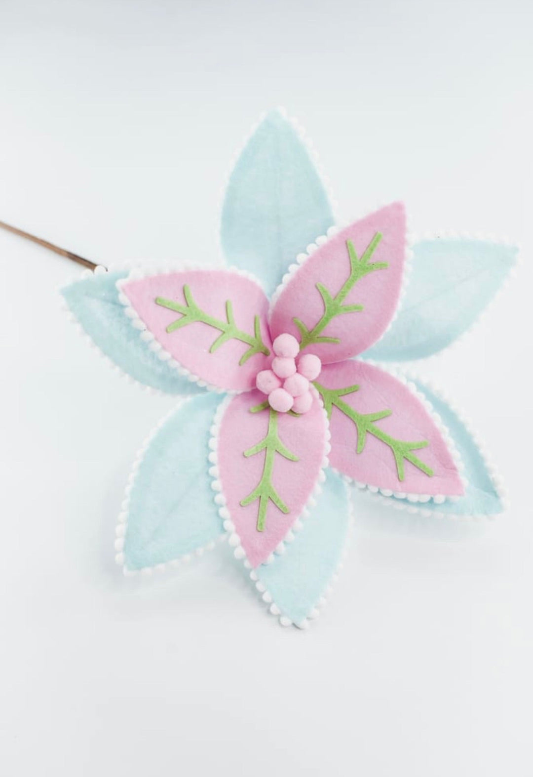 Pink and blue poinsettia stem - Greenery MarketArtificial FloraGF2684PKMTBL