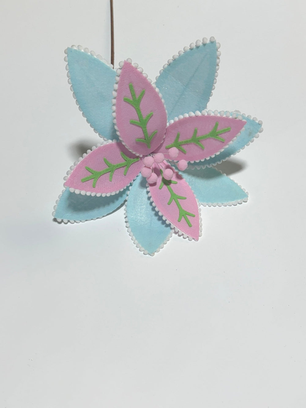 Pink and blue poinsettia stem - Greenery MarketArtificial FloraGF2684PKMTBL