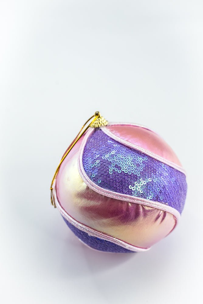 Pink and Lavender Sequin Swirl Ornament Ball - Greenery Market86471PKLV