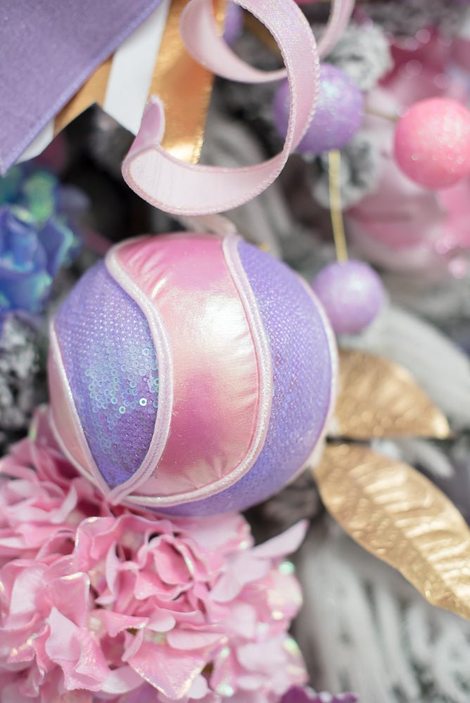 Pink and Lavender Sequin Swirl Ornament Ball - Greenery Market86471PKLV