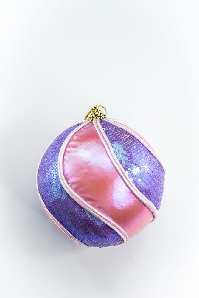 Pink and Lavender Sequin Swirl Ornament Ball - Greenery Market86471PKLV