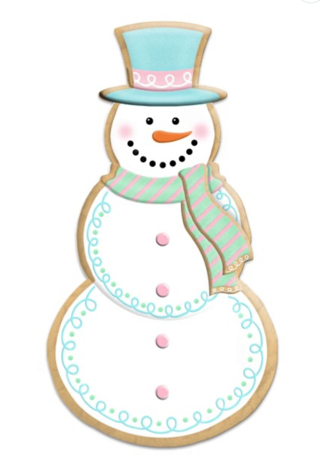 Pink and mint snowman cookie sign - Greenery MarketWinter and ChristmasMD1494A9