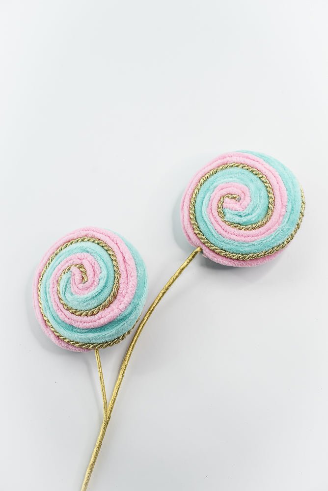 Pink and Mint Twirl Lollipop Spray - GM Exclusive - Greenery MarketGM2136PKBL