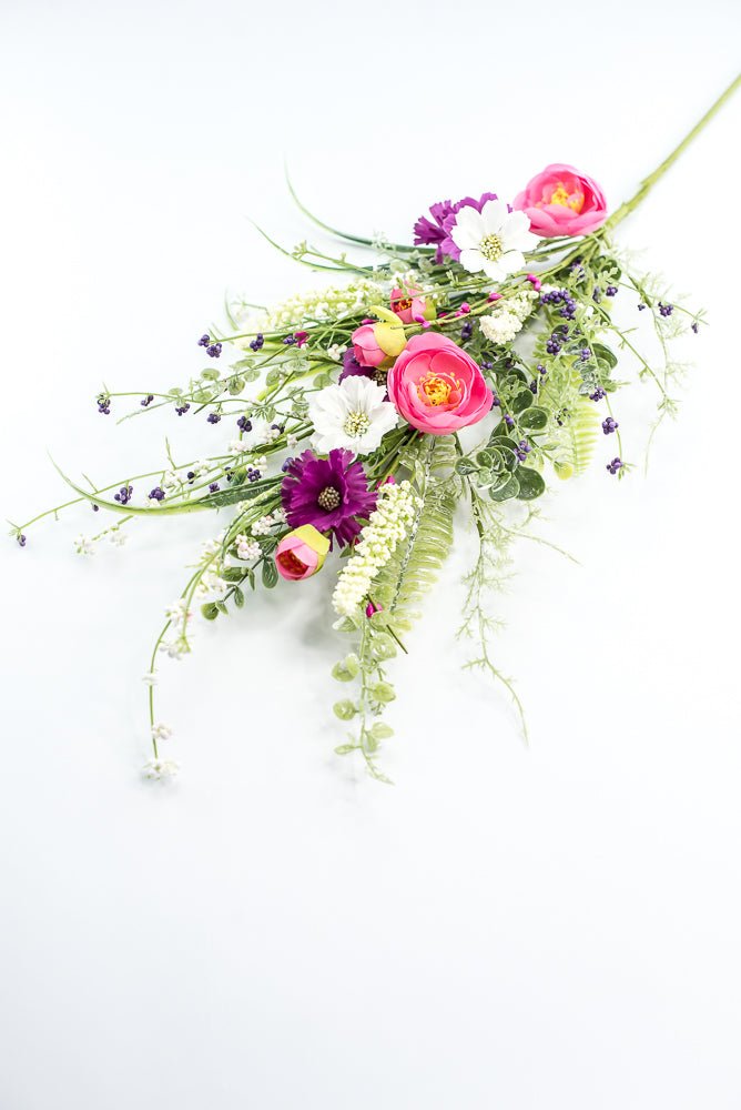 Pink and Purple Ranunculus Flower Spray - Greenery MarketPicks63303SP30