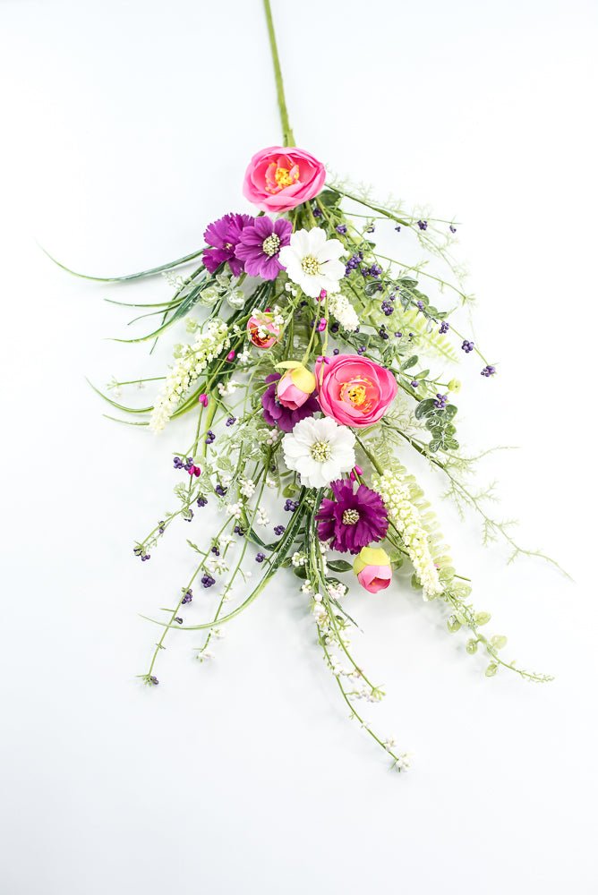 Pink and Purple Ranunculus Flower Spray - Greenery MarketPicks63303SP30