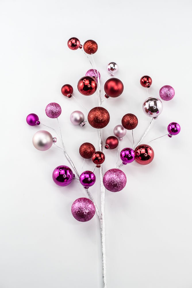 Pink and Red Glitter Mixed Ball Spray - Greenery Market40339-PKBTYRD