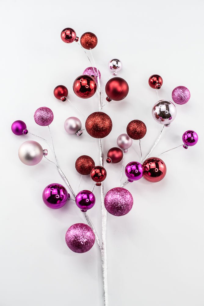 Pink and Red Glitter Mixed Ball Spray - Greenery Market40339-PKBTYRD