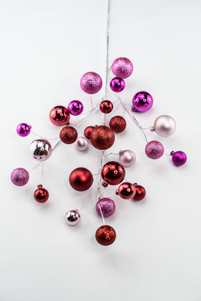 Pink and Red Glitter Mixed Ball Spray - Greenery Market40339-PKBTYRD