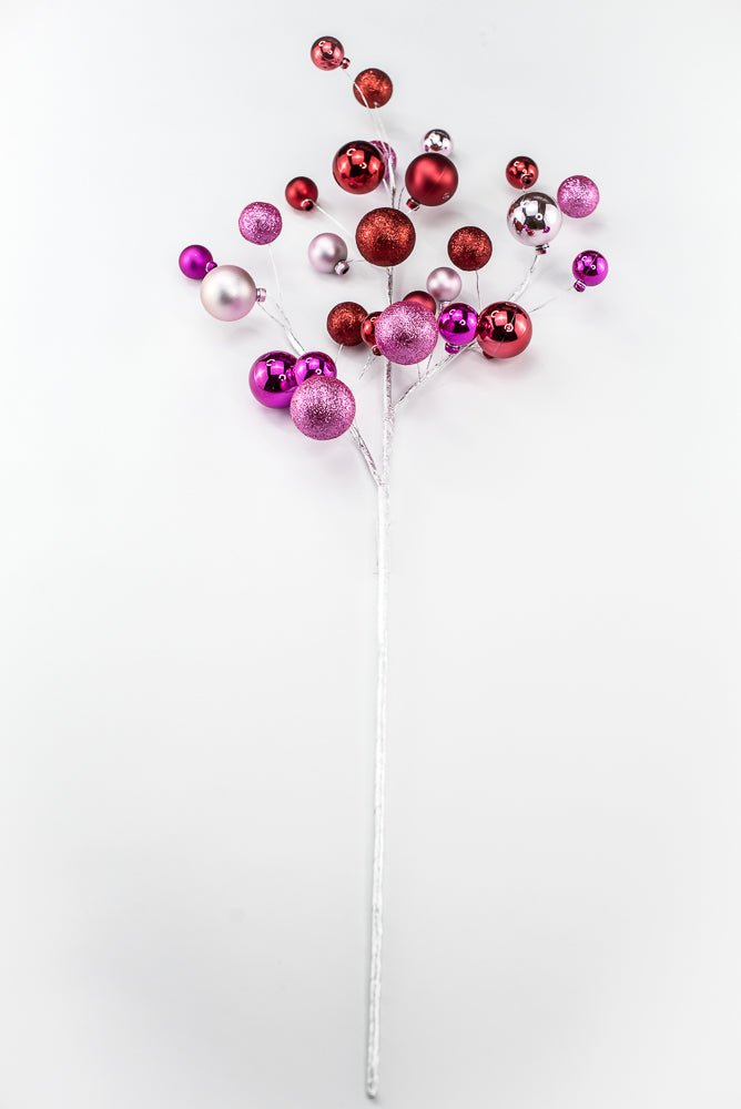 Pink and Red Glitter Mixed Ball Spray - Greenery Market40339-PKBTYRD