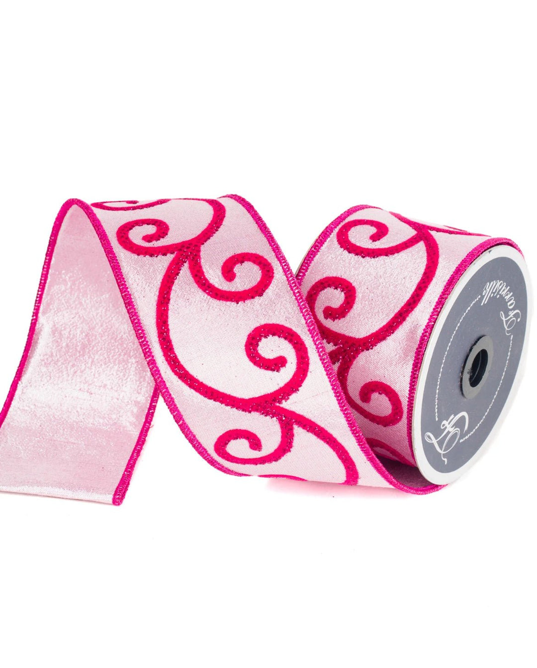 Pink and red swirls 2.5” farrisilk wired ribbon - Greenery MarketRibbons & TrimRK678 - 22