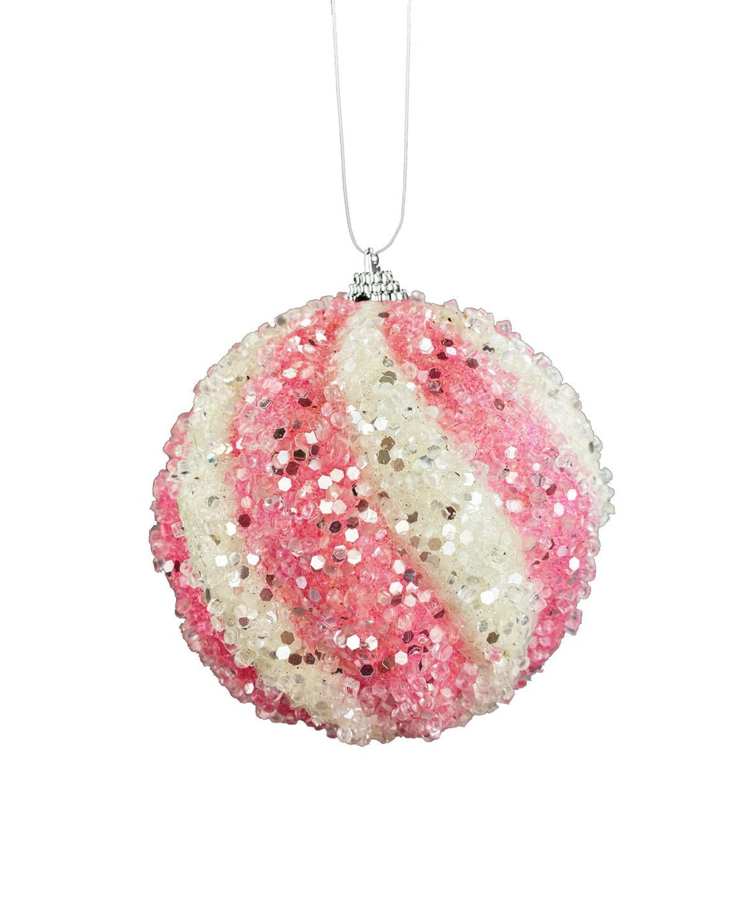 Pink and white icy ball ornaments - Greenery MarketOrnaments85237PKWT