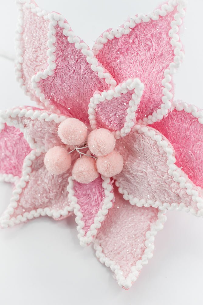 Pink and White Poinsettia Pick - Greenery Market86240PKWT