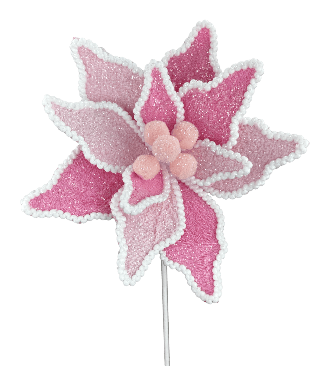 Pink and White Poinsettia Pick - Greenery Market86240PKWT